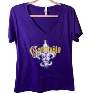 Carnivale Icone‎ Graphic Tee XL Purple Mardi Gras Festival Shirt Short Sleeve